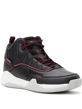 Men's Black and Red High-Top Athletic Sneakers